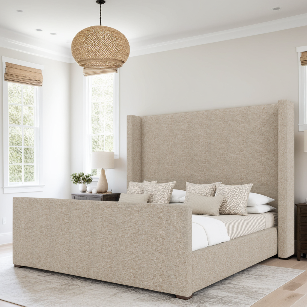 Aylet Plain Luxe Footboard Upholstery Bed