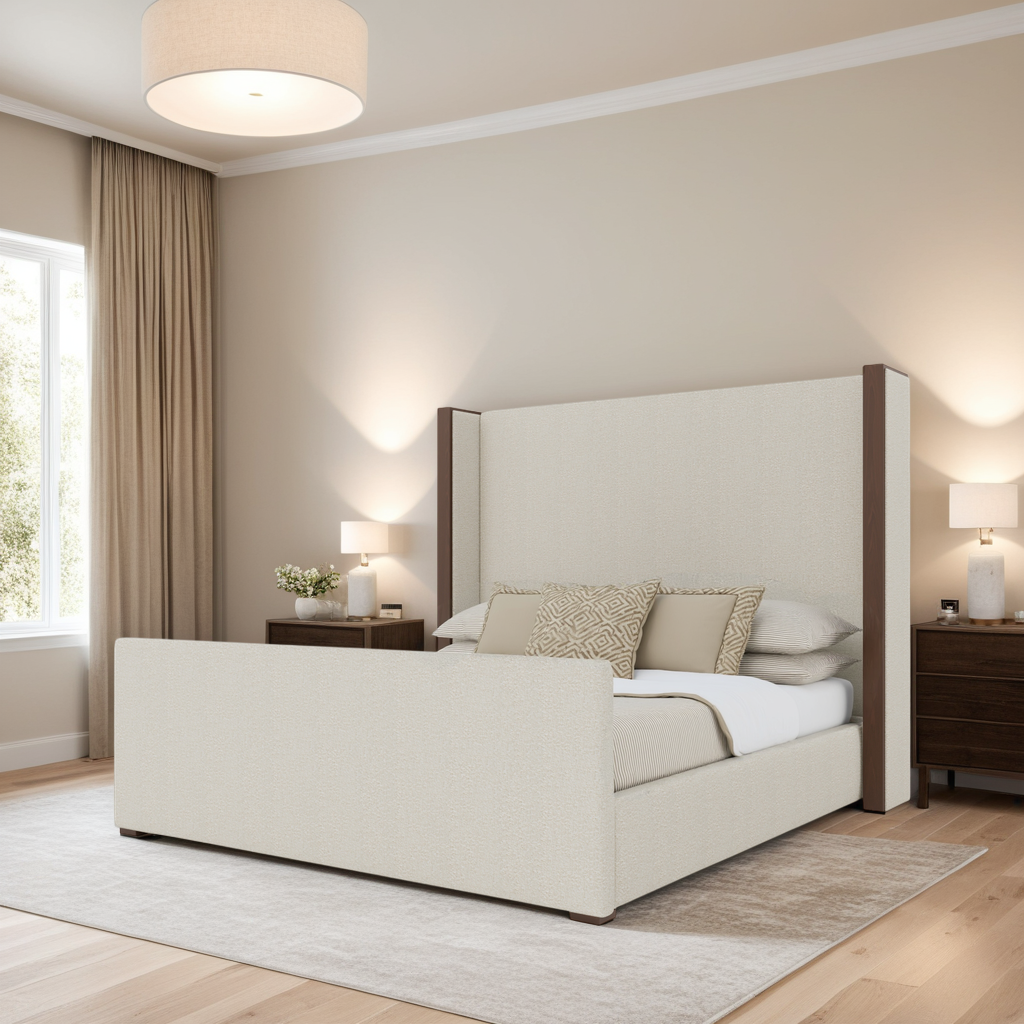 Irenne Luxe Plain Footboard Upholstery Bed