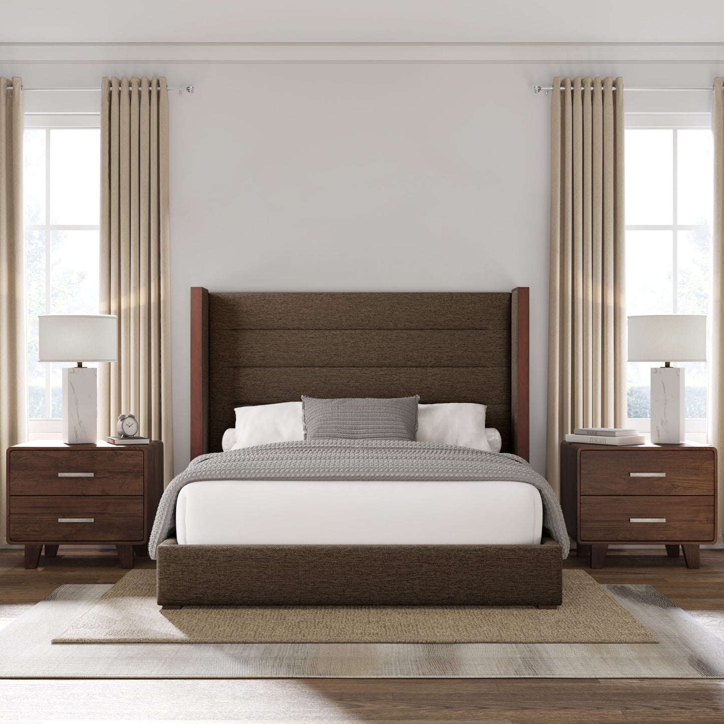 Irenne Horizontal Channel Tufting Height Bed