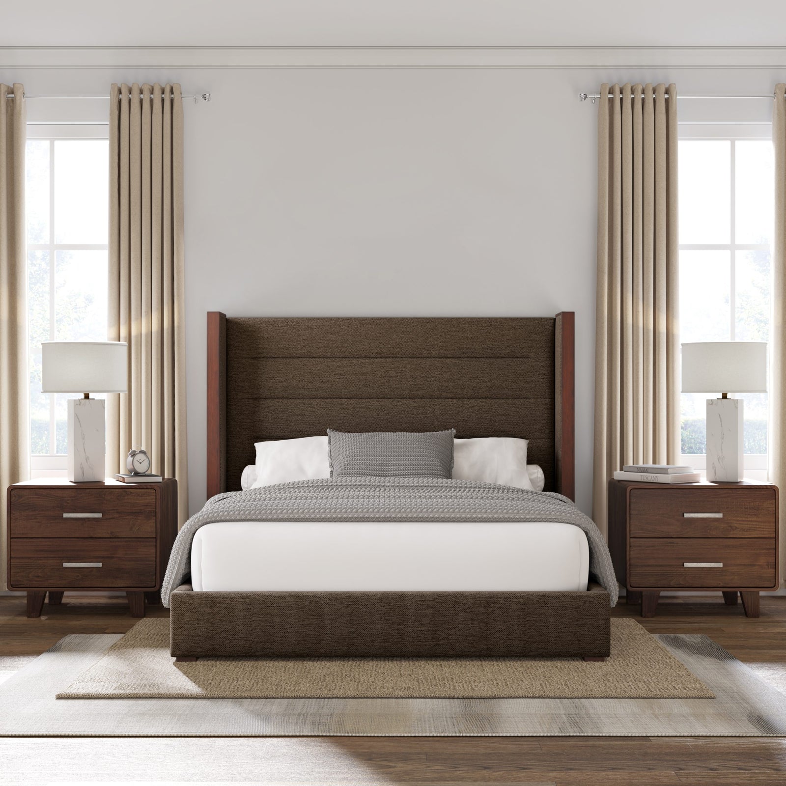 Irenne Horizontal Channel Tufting Height Bed