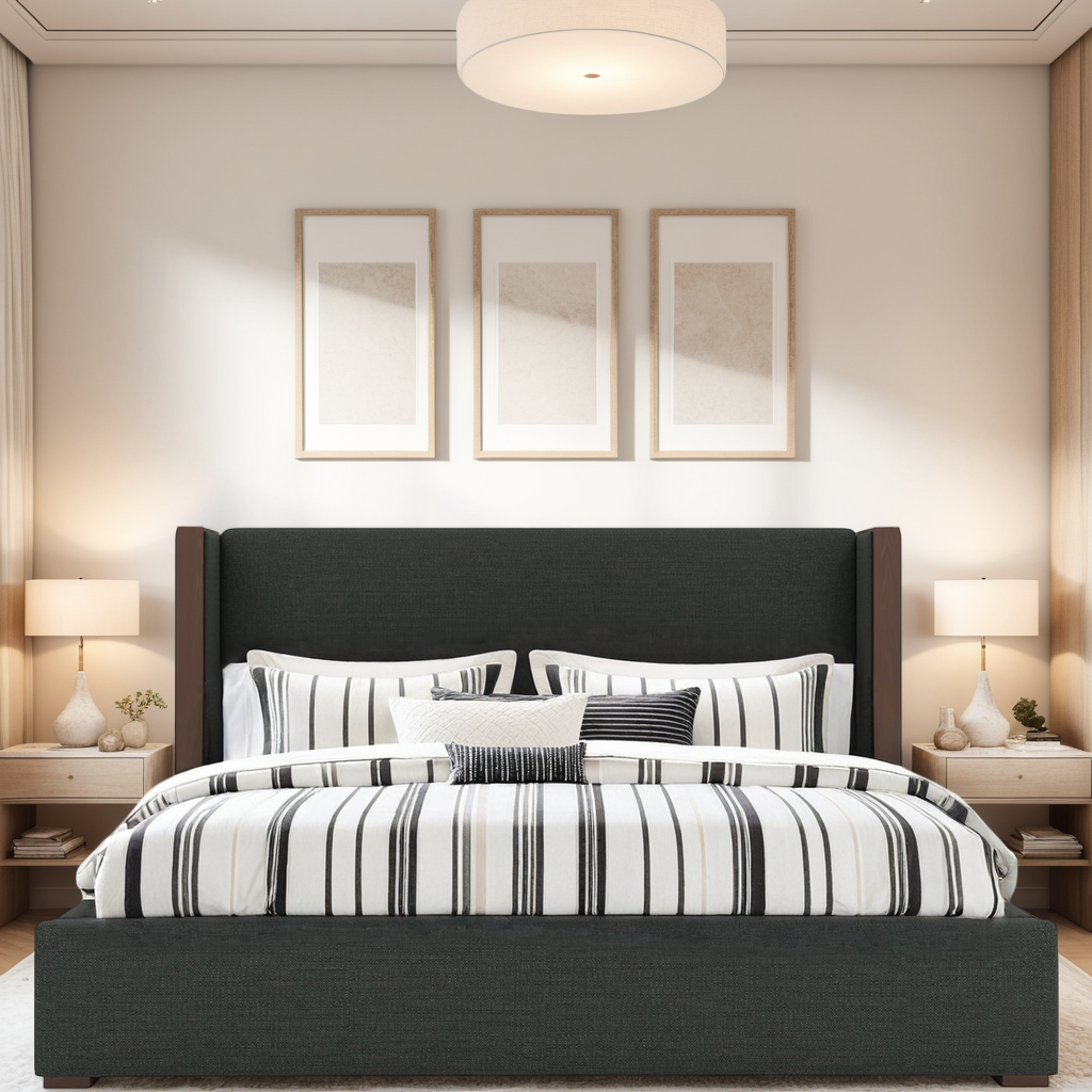 Irenne Luxe Plain Footboard Upholstery Bed