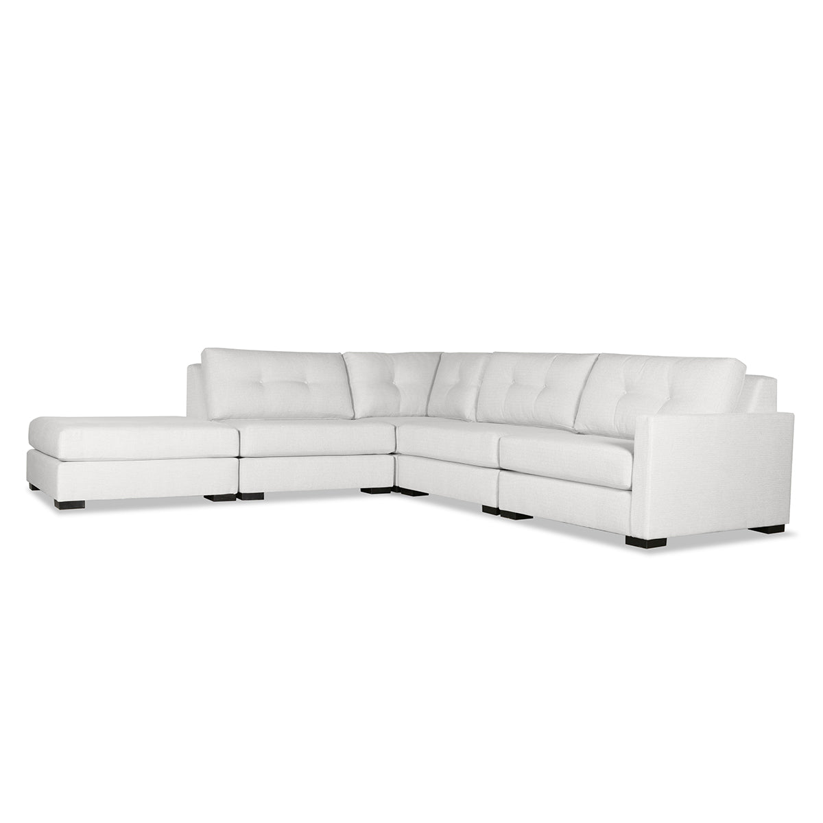 Mayfair Buttoned Modular Right Arm L-Shape Left Ottoman Sectional