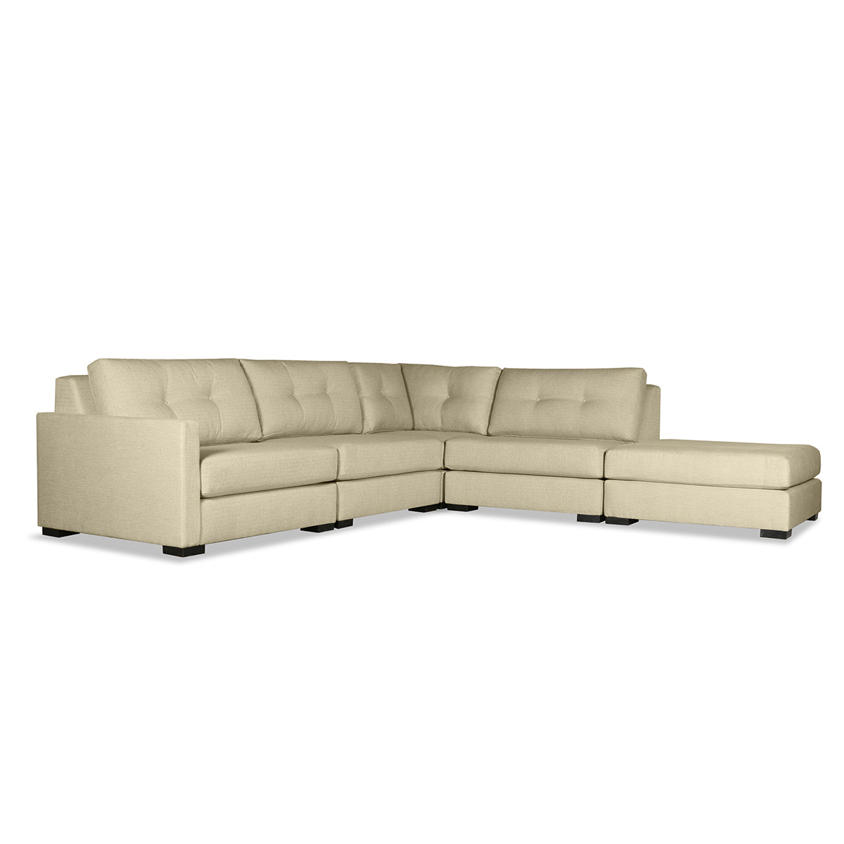 Mayfair Buttoned Modular Left Arm L-Shape Right Ottoman Sectional