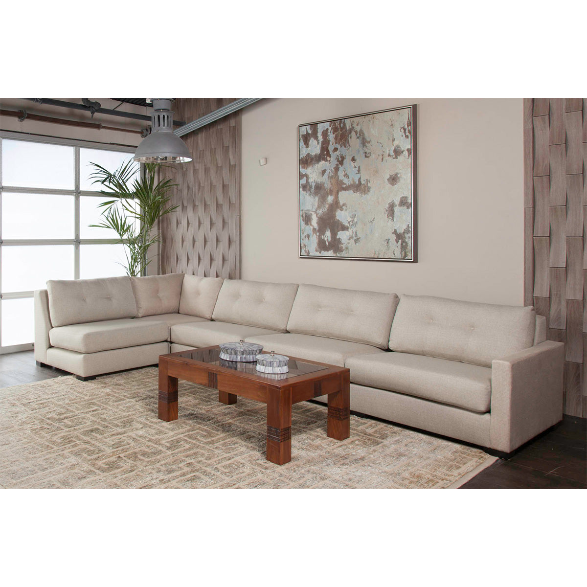Wilton Buttoned Modular Left L-Shape Sectional