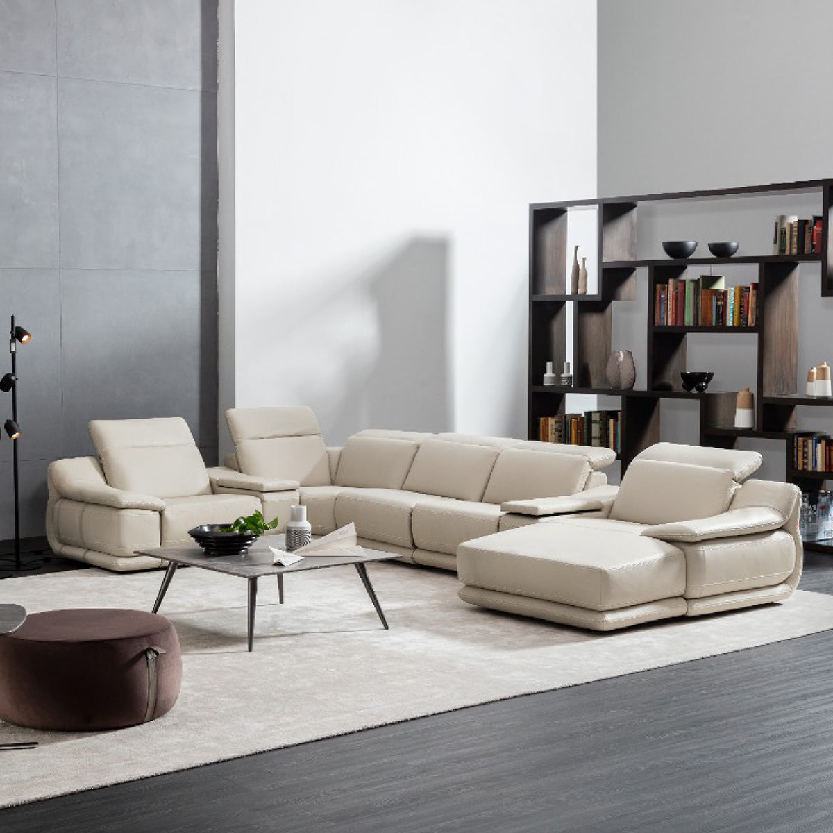 Modena Leather Motion Sectional