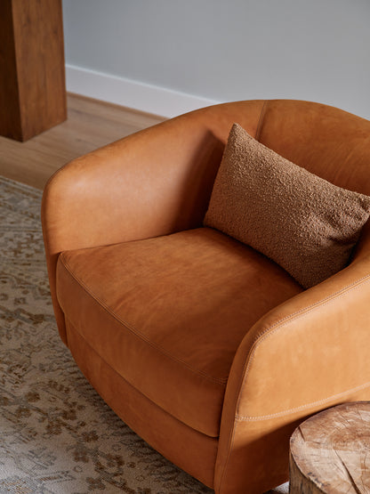 Berger Swivel Chair in Mojave Spice leather - American Leather