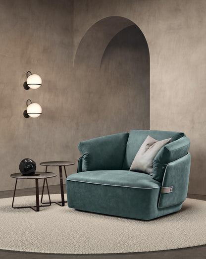 Veronica XXL Swivel Leather Armchair - Gamma Arredamenti
