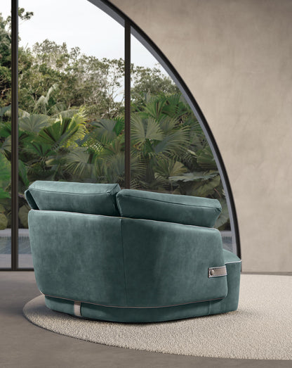 Veronica XXL Swivel Leather Armchair - Gamma Arredamenti