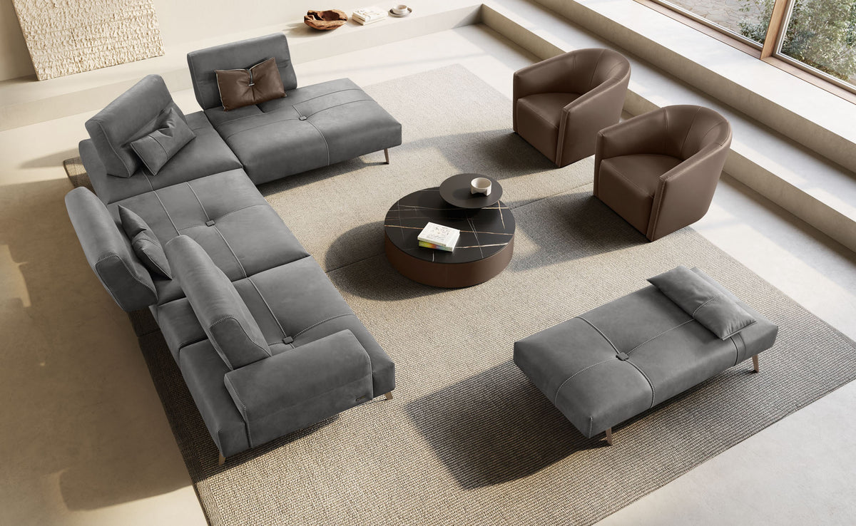 Smart Modular Leather Sectional - Gamma Arredamenti