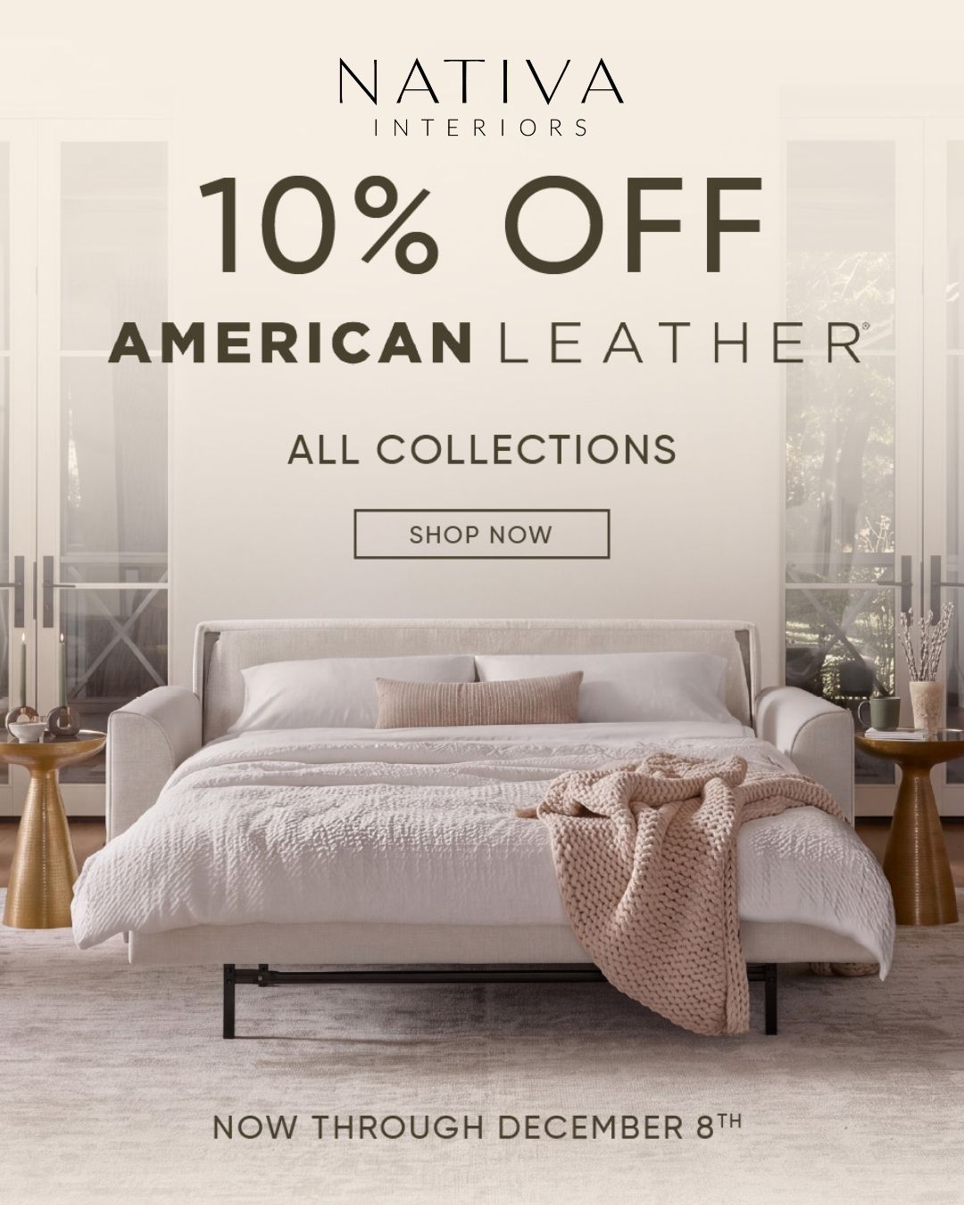 10% off American Leather, all collections, now through December 8th. Shop now.
