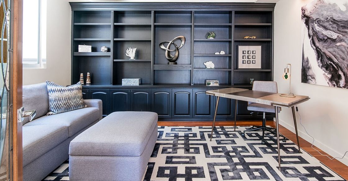 Storage in this Nativa Interiors designed home office