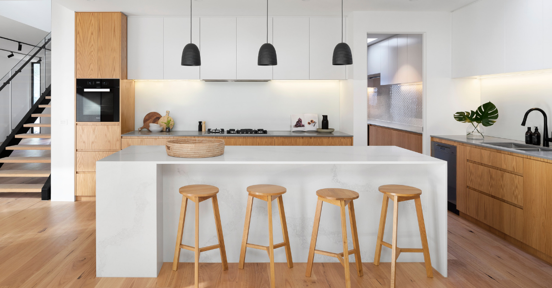 clean, airy kitchen