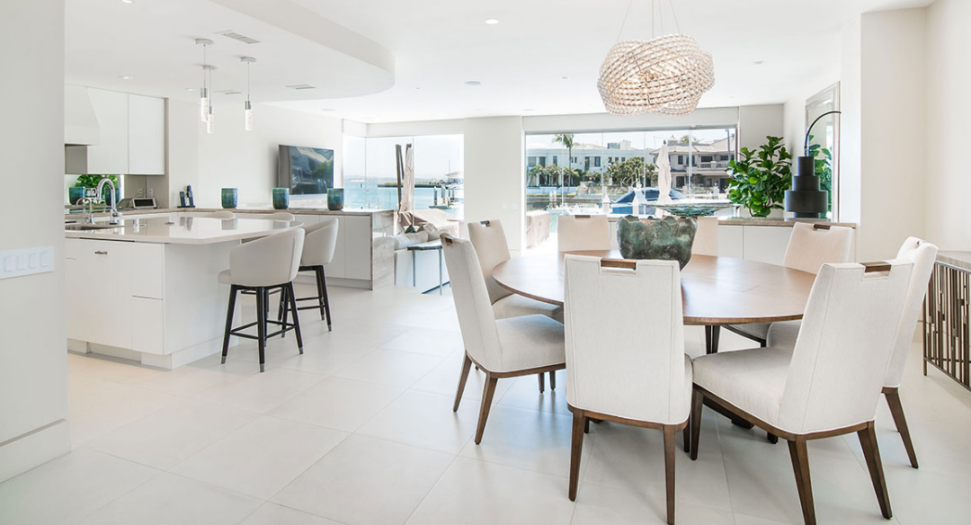 Nativa designed living room and kitchen in Coronado, CA