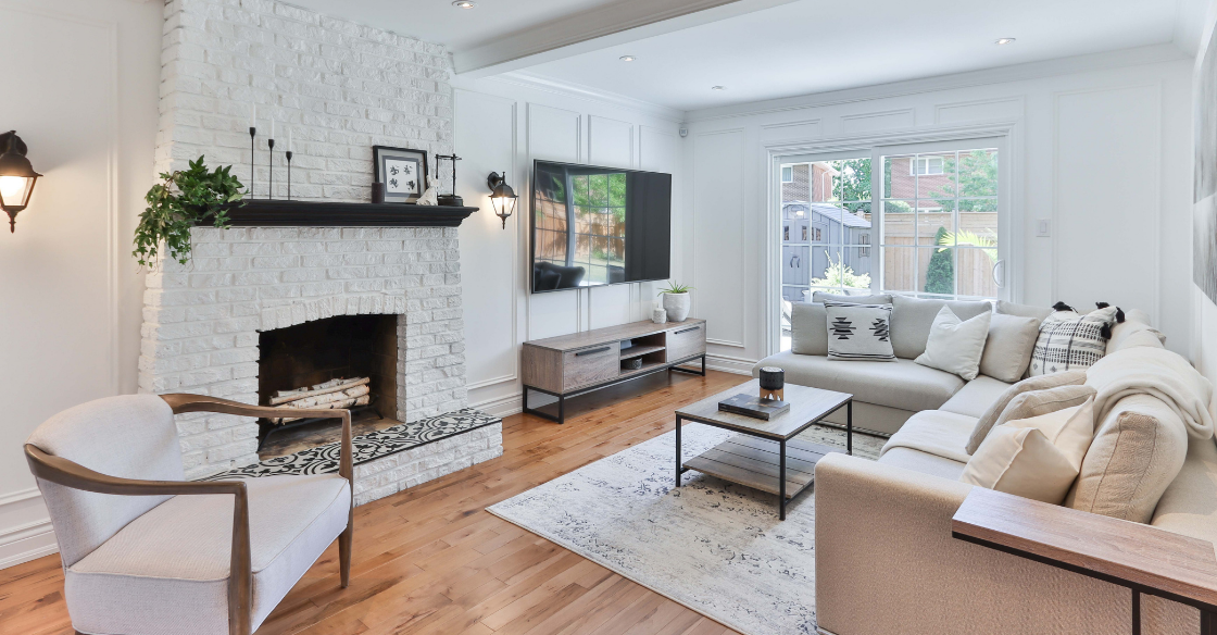 Modular couch in a living room