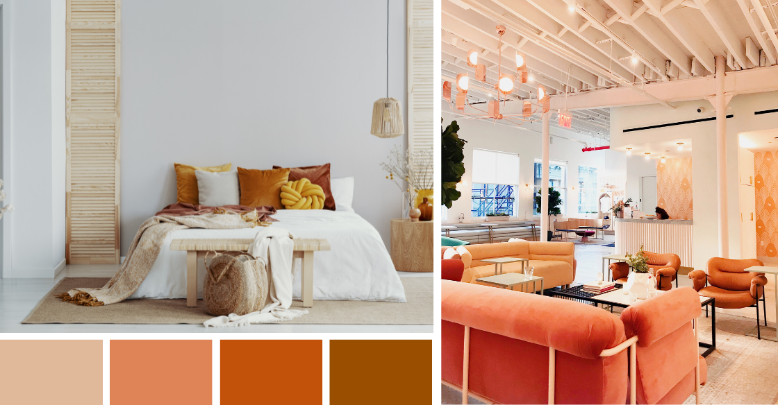 home decor and interior design ideas for an orange color scheme