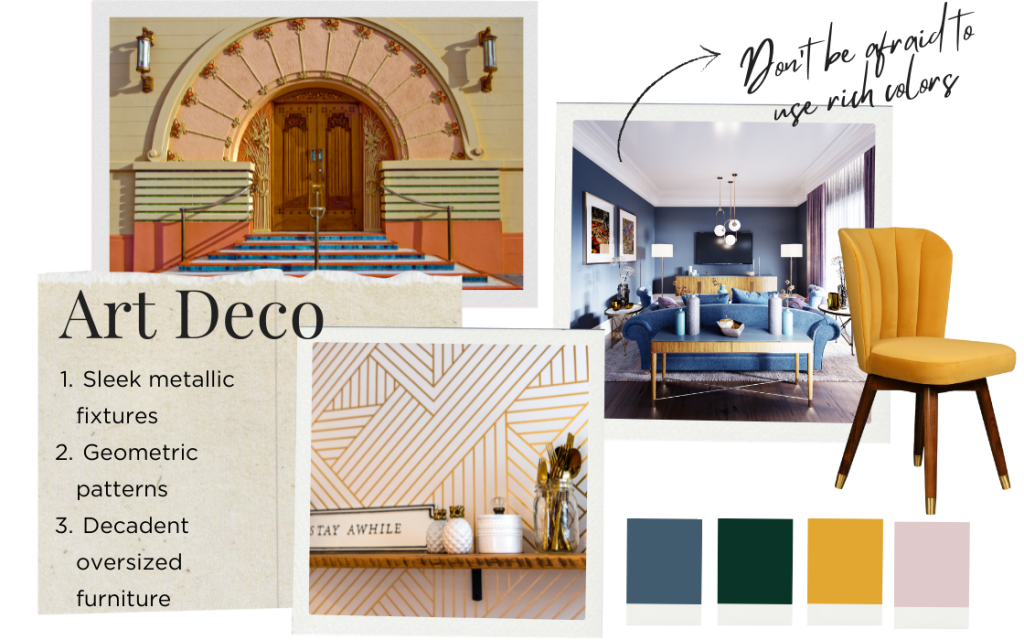 Art Deco Interior Design Mood Board by Pastel and Leaf Interiors