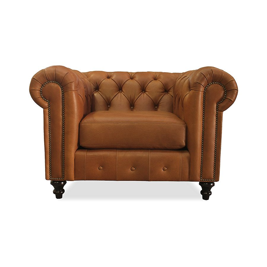 The Trento Italian Leather Tufted Accent Chair 